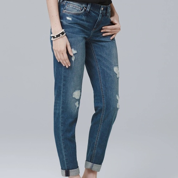 White House Black Market Denim - WHBM girlfriend distressed jeans